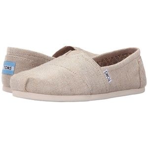 [TOMS] Natural Metallic Burlap Flats